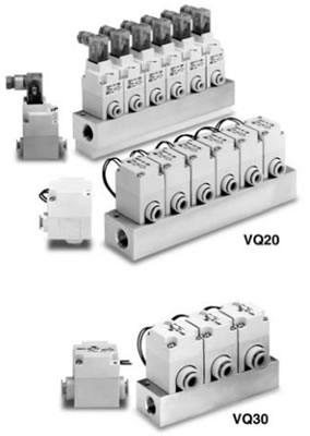 Пневмораспределители SMC VQ20/30 3/2 с электропневматическим управлением