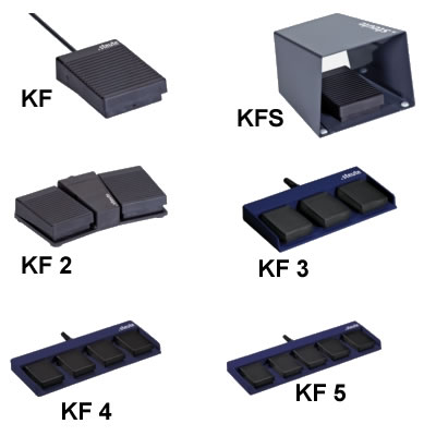Педальные переключатели steute в корпусе из термопласта, серии KF, KFS, KF 2, KF 3, KF 4, KF 5
