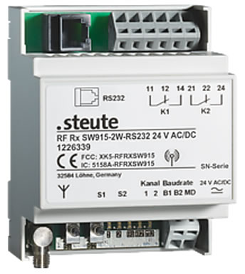 Радиоприемники steute RF Rx SW915-2W-RS232 с релейными выходами
